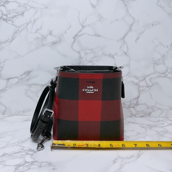 Coach Buffalo Plaid Mini Bucket Bag - Picture 2 of 6